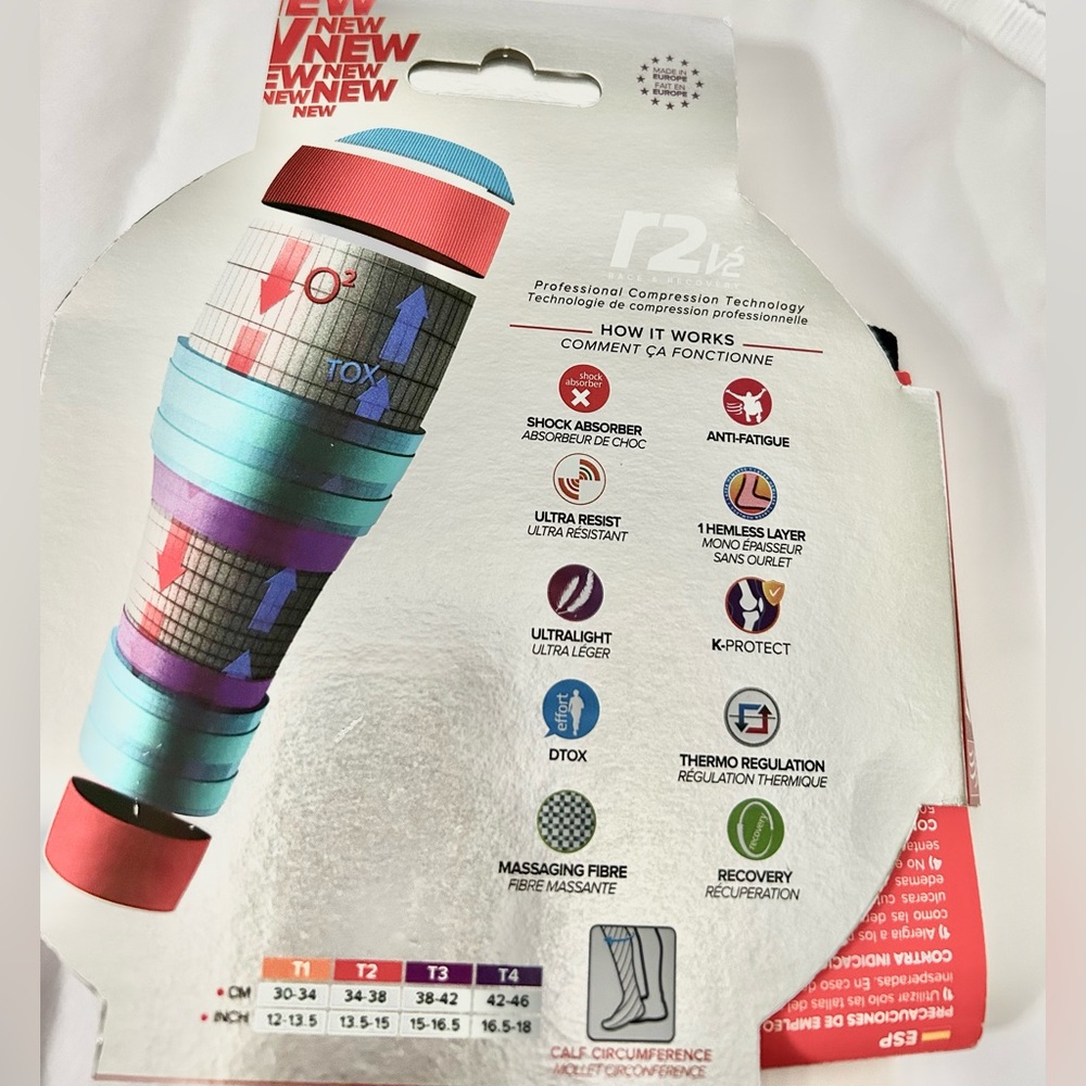 CompresSport Socks R2 Compressor Technology Calf Sleeves Support Protection - Picture 9 of 11